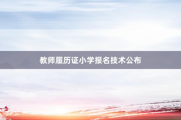 教师履历证小学报名技术公布