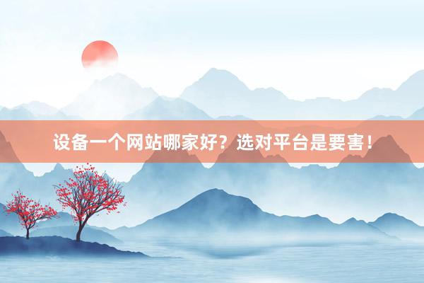 设备一个网站哪家好？选对平台是要害！